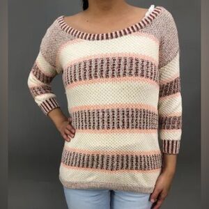Maison Scotch, size small,Striped Women's Sweater - corset ribbon back